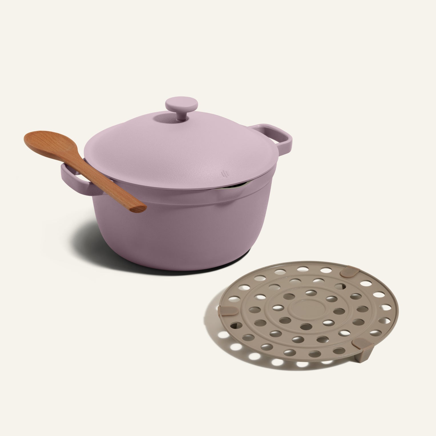 The Perfect Pot and its Roasting Rack rest side by side on a plain light background.
